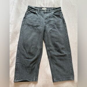 Madewell The Darted Barrel Leg Charcoal Jeans Petite Size